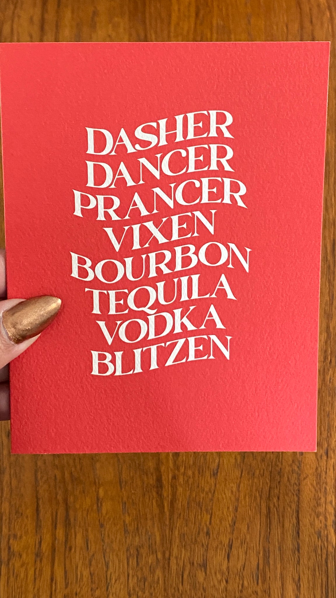 Boozy Reindeer Funny Christmas Greeting Card
