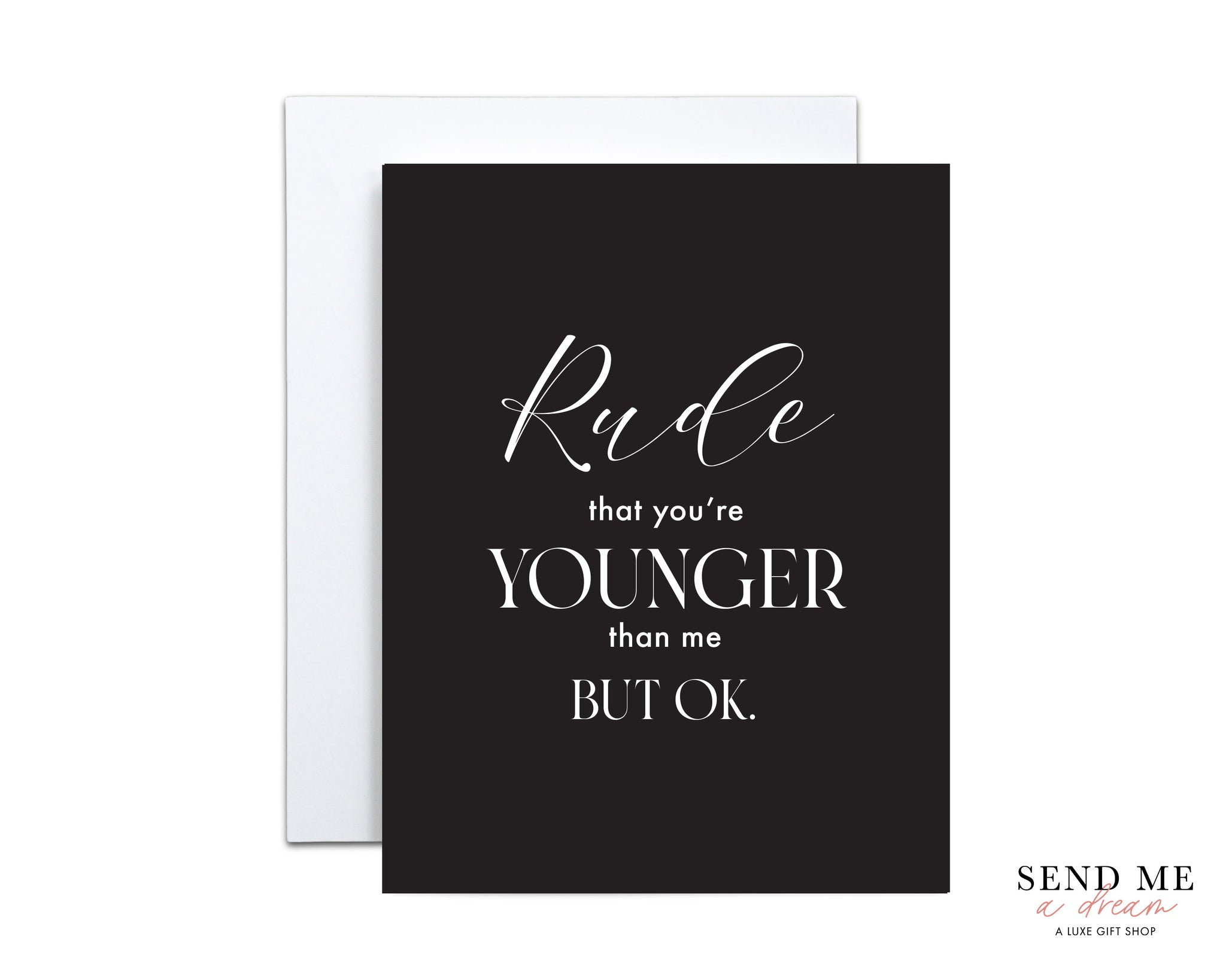 Rude that you're younger than me Birthday Card