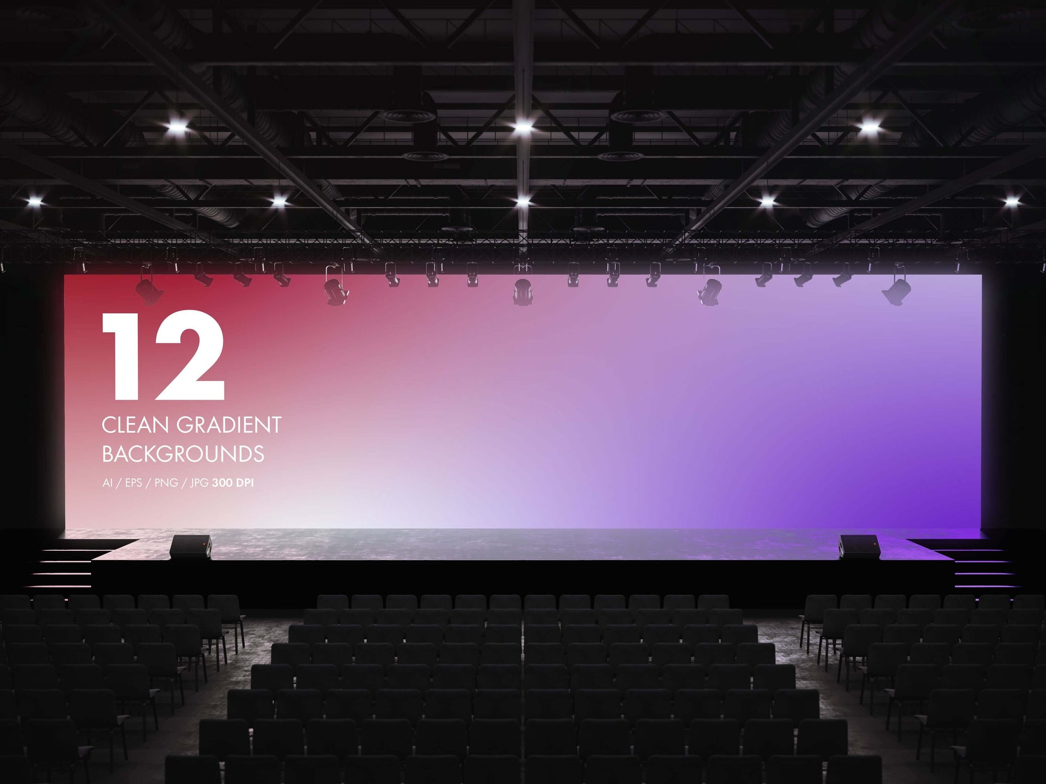 12 Clean Gradient Backgrounds