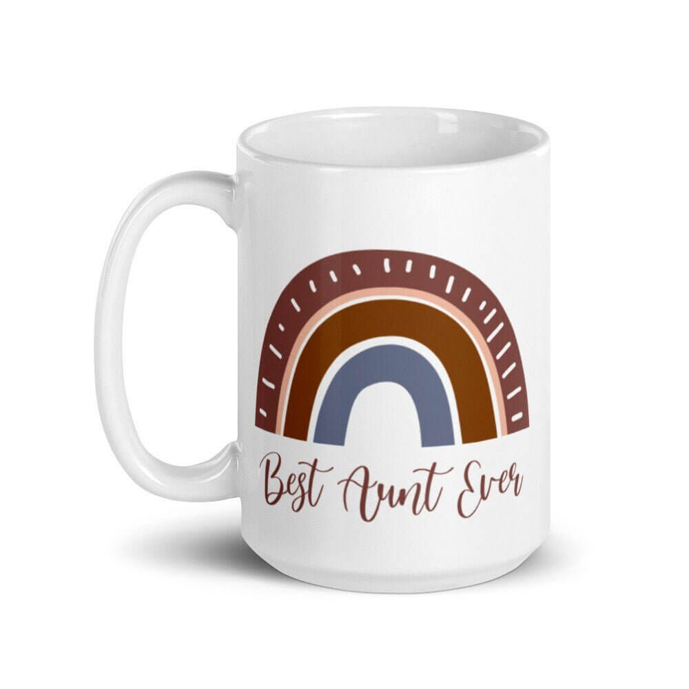 Best Aunt Ever Oversized Rainbow Mug - Send Me a Dream gift for aunt, gift for tia