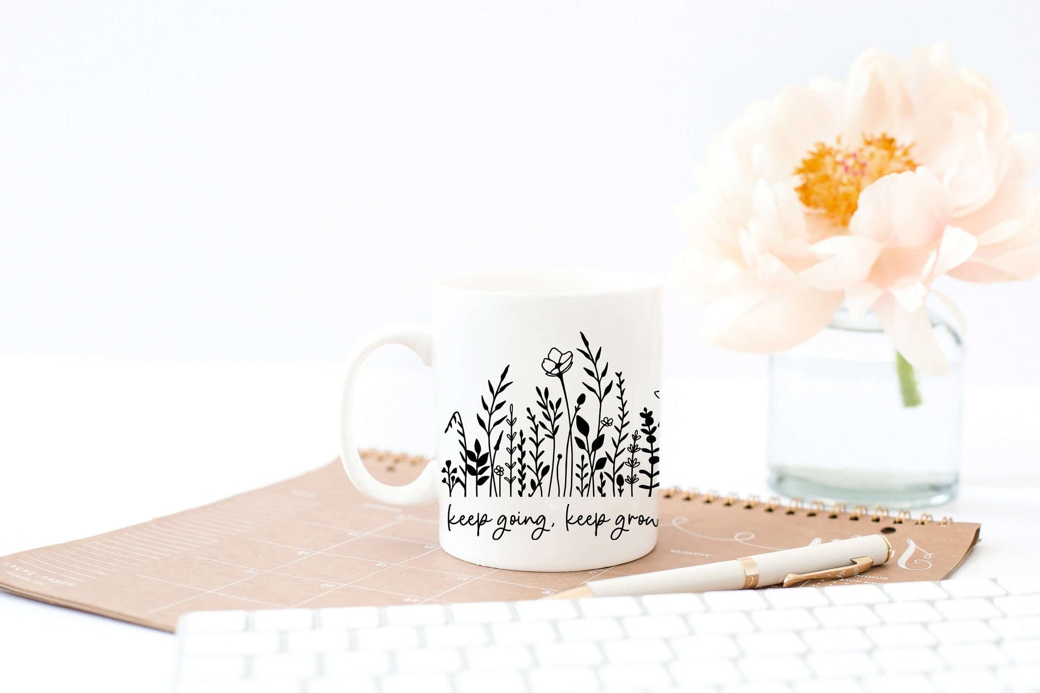 Keep going, keep growing Floral Luxe Mug - Send Me a Dream