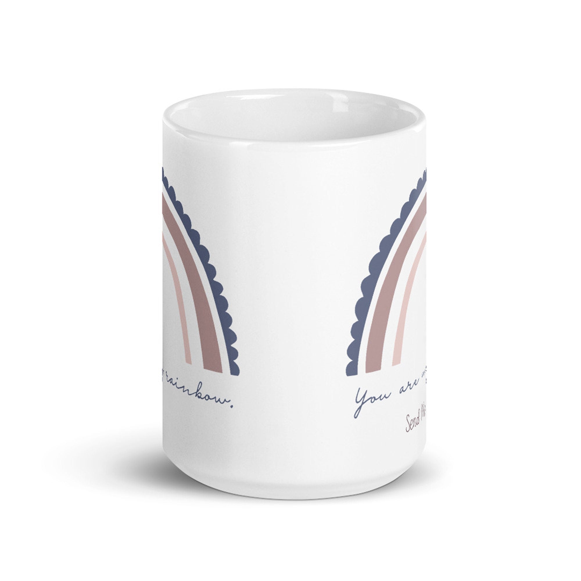 You are My Rainbow, Deluxe Oversized Ceramic Rainbow Mug - Send Me a Dream